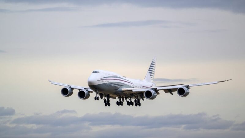 Donald Trump und die Boeing 747 aus Katar als Air Force One